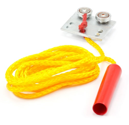 4-Wheel Steel Trolley with 10-Foot Pull Rope