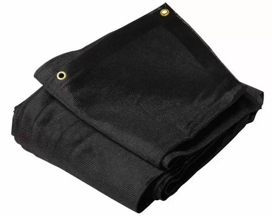 Black 86% Knitted Mesh Tarps 6'2" X 15'10" Custom Made in the USA