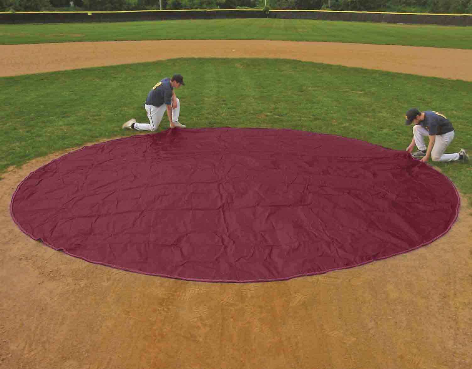 Burgundy Baseball Mound Tarp Covers