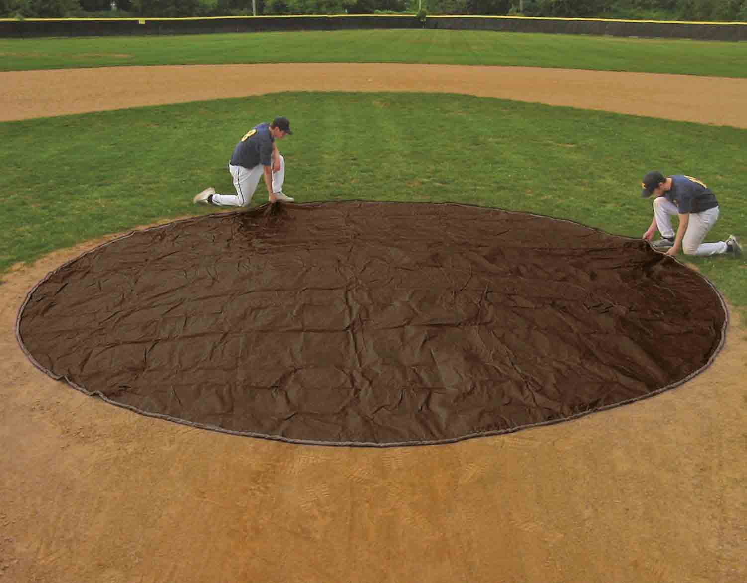 Brown Baseball Mound Tarp Covers