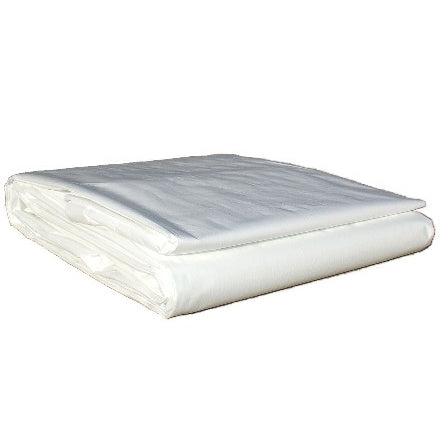 White Flame Resistant Poly Tarps - 8 Mil