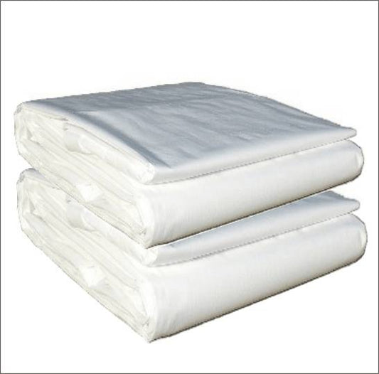 24 Mil Super Duty White Fire Retardant Poly Tarp | 8' X 10'