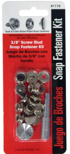 Snap Fastener Kit - 3/8" Screw Stud - 6 Count